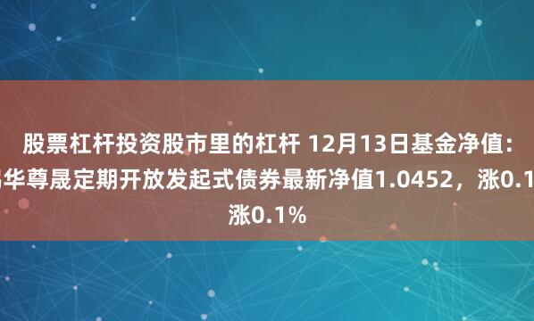 股票杠杆投资股市里的杠杆 12月13日基金净值：鹏华尊晟定期开放发起式债券最新净值1.0452，涨0.1%