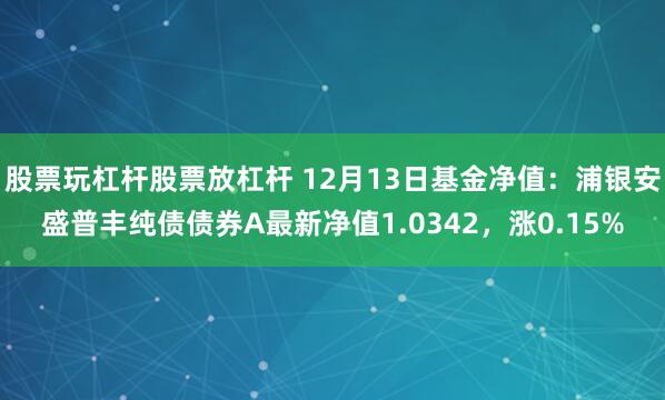 股票玩杠杆股票放杠杆 12月13日基金净值：浦银安盛普丰纯债债券A最新净值1.0342，涨0.15%