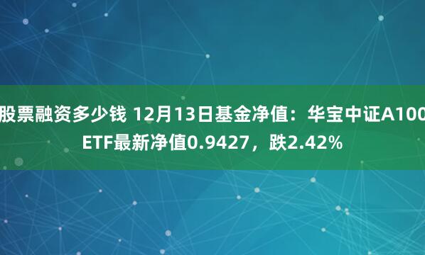 股票融资多少钱 12月13日基金净值：华宝中证A100ETF最新净值0.9427，跌2.42%