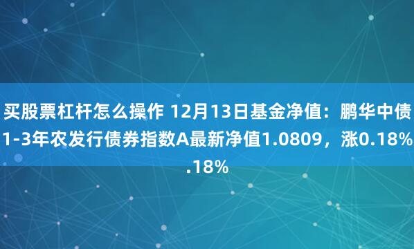 买股票杠杆怎么操作 12月13日基金净值：鹏华中债1-3年农发行债券指数A最新净值1.0809，涨0.18%