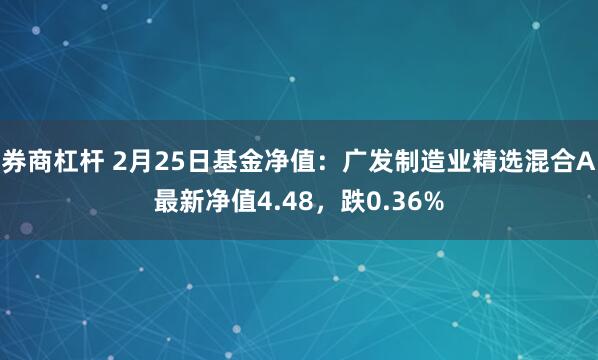 券商杠杆 2月25日基金净值：广发制造业精选混合A最新净值4.48，跌0.36%