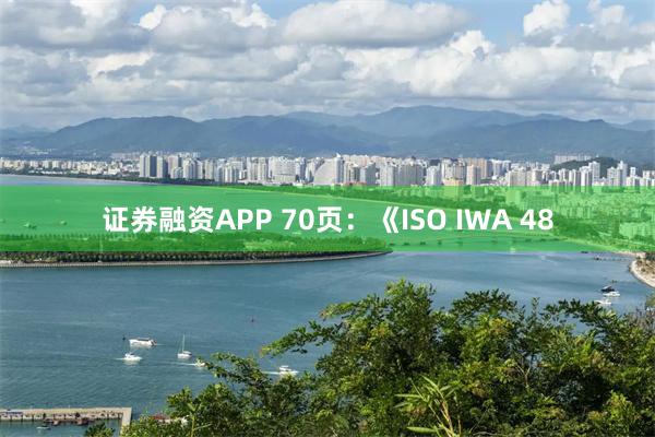 证券融资APP 70页：《ISO IWA 48